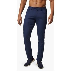 Rhone Navy Blue Men's 30x33 Twill Straight Slim Pants, 5-pocket‎